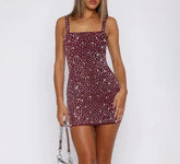 Voguable Summer New Women's Fashionable and Sexy Square Neck Rhinestone Backless Tank Top Skirt, High end Fashion Tight Skirt voguable