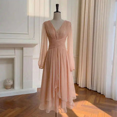 Embroidered Flares Lace-up Women's Backless Dress Solid Color V-Neck Lantern Sleeve 2025 Spring New Dresses Female voguable