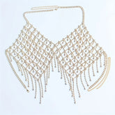 Voguable Sexy Sparkling Mesh Crystal Bra Chain Jewelry Women's Fashion Luxury Ball Party Rhinestone Bra Chain Jewelry Body Jewelry voguable