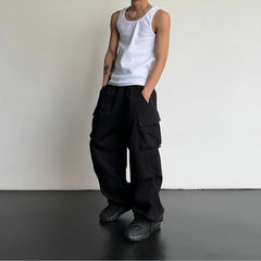 Streetwear Spring Summer Cargo Pants Men Multi-pocket Harajuku Casual Men's Jogger Pants Wide Leg Loose Women's Pants voguable