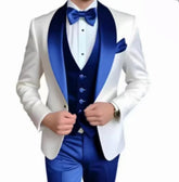 Voguable Elegant Classic High-Quality Men Suit 3pcs Set with Satin Collar Jacket Vest And Trousers Business Wedding Banquet Customizable voguable