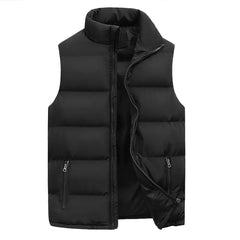 Men's Jacket Winter Warm Coats for Men Thickened Stand Collar Down Vest Oversized Jackets Puffer Vest Sleeveless Zipper Coat voguable