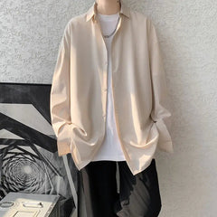 Long Sleeved Shirt Men Fashion Black Dress Shirt Men Korean Loose Casual White Shirt Mens Office Formal Shirt Large Size 4XL voguable