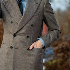 Voguable Spring 2 Piece Woolen Blend Men's Suit Set Tailored Double Breasted Lapel Jacket Blazer Elastic Pants Wedding Part Prom Dinner voguable