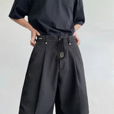 Summer Suit Shorts Men Fashion Social Mens Dress Shorts Korean Loose Black Ice Silk Shorts Mens Office Formal Shorts M-2XL voguable