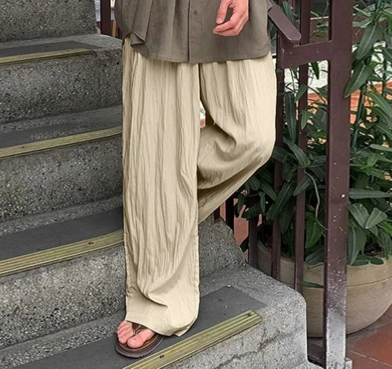 Men Pants Men's Clothing Solid Color Long Pants Streetwear Joggers Wide Leg Pant Casual Trouser Oversize S-5XL 2025 voguable