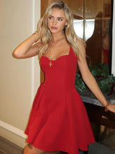 Spaghetti Strap Backless Sexy Mini Dress For Women Robe Solid Sleeveless High Waist A-line Pleated Club Party Dress voguable