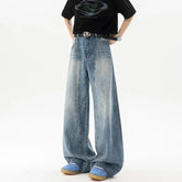 Wide Leg Washed Baggy Loose Fit High Waisted Vintage Denim Jeans Casual Streetwear Trendy Stretch Comfy Women Men Unisex Fashion voguable