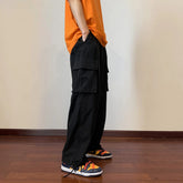 Voguable Big Pockets Casual Cargo Pants Men's Vintage Hip-hop Pants Fashion Loose Straight Wide Leg Pants Men Streetwear Trousers Male voguable