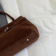 Velvet Big Top-handle Bags For Women Winter Latest Designer Handbags Luxury Pure Color Large Capacity Shopper Totes Female voguable