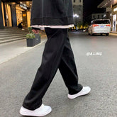 Drawstring Sweatpants Men's Fashion Casual Wide-leg Pants Men Streetwear Loose Straight Trousers Mens Joggers Track Pants S-2XL voguable