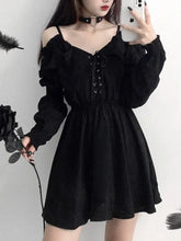 Harajuku Gothic Women Dress Y2K Summer Sexy Off Shoulder Black Bandage Mini Dress Fashion Elegant Party Night Vestidos New voguable