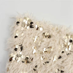 UNIZERA 2023 Winter New Product Women's Fashion and Casual Versatile Bra, Bead, and Feather Short Top voguable