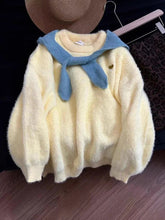 Voguable Yellow Sweet Knit Sweater Women Long Sleeve Hooded Lazy Wind Korean Pullovers Preppy Chic Soft Cute O Neck Autumn Winter Jumpers voguable