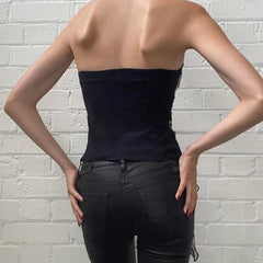 Goth Leopard Print Corset Top Ruffles Patchwork Strapless Skinny Tube Tops Harajuku y2k Cropped Top Women Streetwear Tees voguable