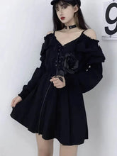 Harajuku Gothic Women Dress Y2K Summer Sexy Off Shoulder Black Bandage Mini Dress Fashion Elegant Party Night Vestidos New voguable