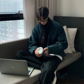 Winter Velvet Sweater Men Warm Casual Knitted Pullover Men Streetwear Korean Loose Long Sleeved Sweater Mens Jumper Clothes voguable