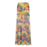 Voguable Y2K Oil Painting Skirt Summer Colors Halo Printing Mesh Wrap Hip Dopamine Vacation Style Slimming Beach Skirt voguable