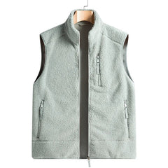 Outdoor Sleeveless Coats Vests Male Warm Cotton Waistcoat Autumn Jackets Thick Vests Man Classic Lamb Cashmere Men Fleece Vest voguable