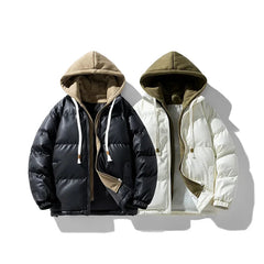Winter Bread Cotton-padded Jackets Men Trendy Hooded Windproof Parkas Casual Cotton-Padded Jacket Warm Thick New Men's Coats voguable