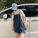 Voguable Vintage Blue Jean Jumpsuit Women Summer Korean Fashion High Waist Loose Square Collar Playsuits Sleeveless Sweet Rompers voguable