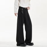 Green Black Suit Pants Men Fashion Society Mens Dress Pants Korean Loose Wide Leg Pants Mens Office Formal Trousers M-3XL voguable