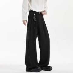 Green Black Suit Pants Men Fashion Society Mens Dress Pants Korean Loose Wide Leg Pants Mens Office Formal Trousers M-3XL voguable