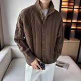 Voguable Winter Sweater Cardigan Men Warm Fashion Retro Knit Sweater Jacket Men Korean Loose Cardigan Sweater Men Jumper Clothes M-3XL voguable