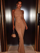 Sleeveless Ruched Sexy Maxi Dress For Women Gown Fashion Two Layer Mesh Bodycon Club Long Dress Vestido Elegant voguable