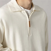 Autumn Clothing Men's Clothing Luxury Knitted Polo Shirt Casual Fashion Zippers Solid Color Long Sleeve Pullovers Leisure Shirt voguable