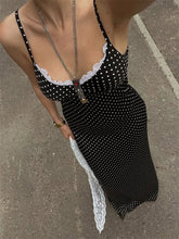 Lace Patchwork Printed Long Dress For Women Summer Slim Fashion V-Neck Spaghetti Backless Dress Female Halter Dresses voguable