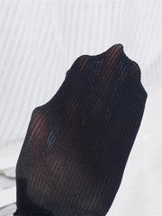 Knit Ribbed Pantyhose Women Sexy See-Through Stockings Black Striped Lace Tights For Women Skinny Leggings Pantyhose New voguable