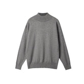 Men's Light Luxury Knit Mock Neck Sweater Autumn Winter Fashion Korean Long Sleeve Streetwear Leisure All-match Knitwear voguable