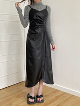 Black Asymmetrical V-Neck Long Party Dress mysite
