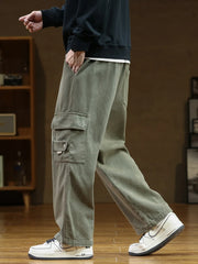 Autumn New Cargo Pants Men Multi-Pockets Cotton Casual Wide Pants Male Workwear Loose Straight Trousers Big Size 7XL 8XL voguable