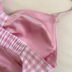 Fashion Check Dress Women's Halterneck Sleeveless Backless A Line Dresses 2025 Summer New Tide 3QW1328 voguable