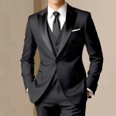 Voguable New Luxury Elegant Men's Suits 3 Piece Set Fashion Korean Casual Slim Fit Social Groom Wedding Tuxedo voguable