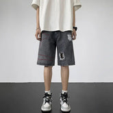 Voguable Men Five-point Ripped Summer Thin Style Wear New Versatile Loose Denim Shorts voguable