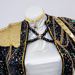 KPop Rumi Cosplay Costume Wig Shoes Black Coat Singing Suit Song-Promotion Costume Women Halloween Party Role Playing Outfit voguable