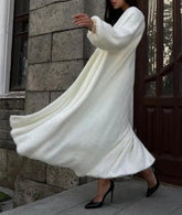 Voguable Imitation mink knitted sweater cardigan autumn and winter extended mink cardigan long robe lazy style loose sweater voguable