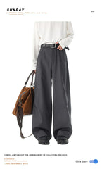 New Pants Men Fashion Casual Solid High Street Simple Hip-hop Wide Leg Trousers All-match Korean Style Loose Temperament College voguable