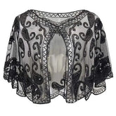 Voguable Sequins Coat Poncho Women Scarf Outfits Black Cape Ladies Scarves Party Outerwear Shawls Casaco Wraps Woman Clothes Robe Mujer voguable