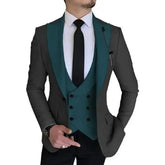 Voguable Men's 3-Piece Elegant Slim Fit Tuxedo Suits Set with Blazer Vest And Pants for Wedding Prom Business Formal Ceremony voguable
