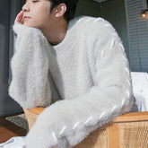 Sweaters Men Korean Thicken Warm Knitting Autumn Winter Loose Casual Mohair Long Sleeve Pullovers Streetwear gotmes-shop