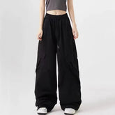 Voguable Ins American Thin Overalls for Men Women Summer High Waist Hot Girls Loose Wide Legs Straight Casual Tying Feet Dancing Pants voguable