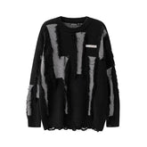 Spring Autumn Products Break The Hole Liusu Small Label Loose Trendy Color Contrast Design Knitwear Fashion Casual Youth Popular voguable