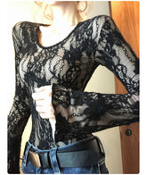 Voguable Women's T-Shirt Long Sleeve Lace Base Shirt Winter Korean Fashion Thick Street Wear Ins New Design Sense Versatile voguable