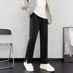 Black Suit Pants Men Slim fit Fashion Society Mens Dress Pants Korean Solid Color Straight Trousers Mens Office Formal Pants voguable