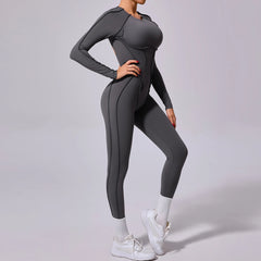 Voguable Long Sports Jumpsuit Sleeveless Gym Set Women Yoga Clothes Rompers Workout One-piece Suit Female Outdoor Recreation Bodysuits voguable