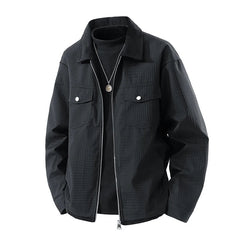 Simple and Premium Jackets Men's Lapel Jacket Men's Korean Version Solid Color Loose Casual Versatile Commuting Men's Jacket voguable